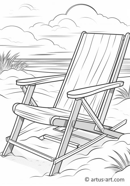Página para colorear de relajación en una silla de playa